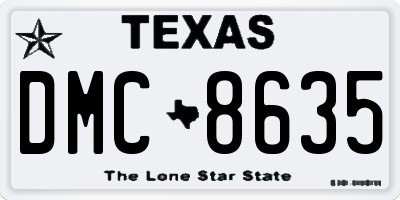 TX license plate DMC8635