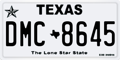 TX license plate DMC8645