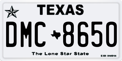 TX license plate DMC8650