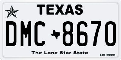 TX license plate DMC8670