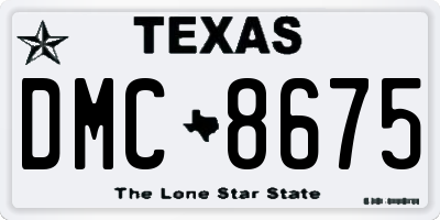 TX license plate DMC8675