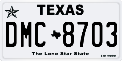 TX license plate DMC8703