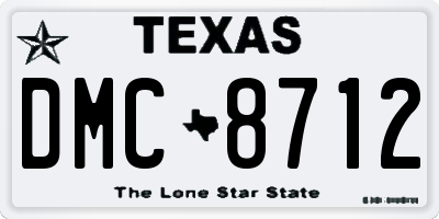 TX license plate DMC8712
