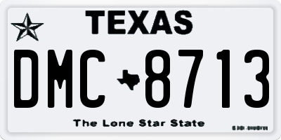 TX license plate DMC8713