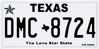 TX license plate DMC8724