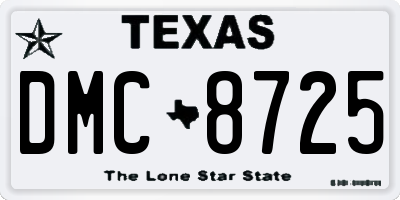 TX license plate DMC8725