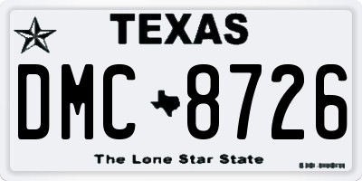 TX license plate DMC8726