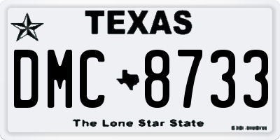 TX license plate DMC8733