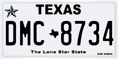 TX license plate DMC8734