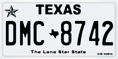 TX license plate DMC8742