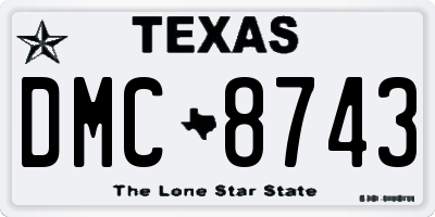 TX license plate DMC8743