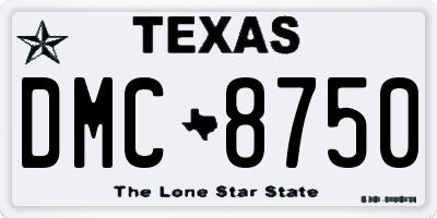 TX license plate DMC8750