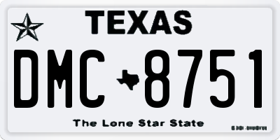 TX license plate DMC8751