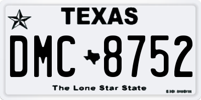 TX license plate DMC8752