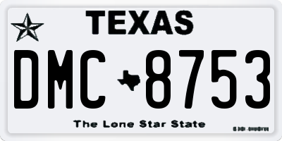 TX license plate DMC8753