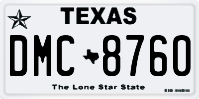 TX license plate DMC8760
