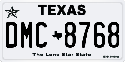 TX license plate DMC8768