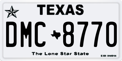 TX license plate DMC8770