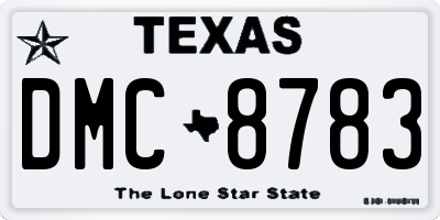TX license plate DMC8783