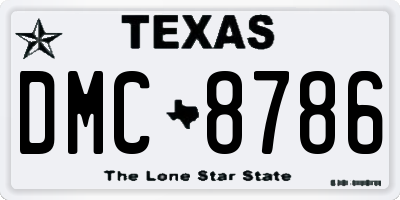 TX license plate DMC8786