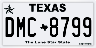 TX license plate DMC8799