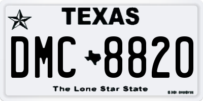 TX license plate DMC8820