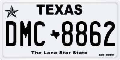 TX license plate DMC8862