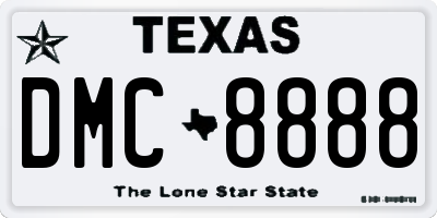 TX license plate DMC8888