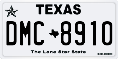 TX license plate DMC8910