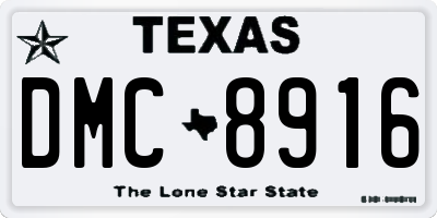 TX license plate DMC8916