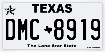 TX license plate DMC8919