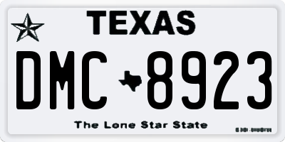 TX license plate DMC8923