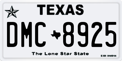 TX license plate DMC8925