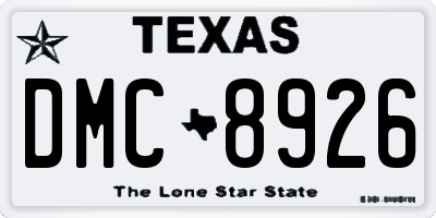 TX license plate DMC8926