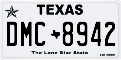 TX license plate DMC8942
