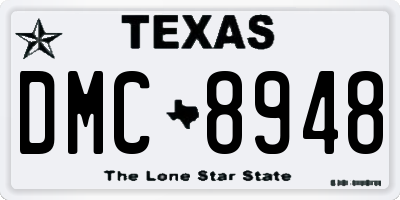 TX license plate DMC8948