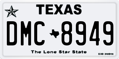 TX license plate DMC8949