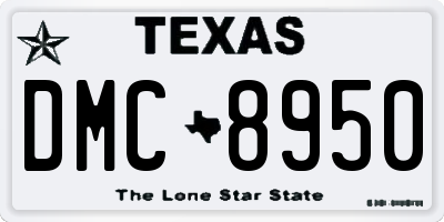 TX license plate DMC8950
