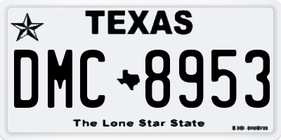 TX license plate DMC8953