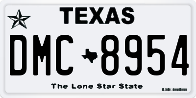 TX license plate DMC8954