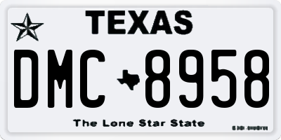 TX license plate DMC8958