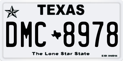 TX license plate DMC8978