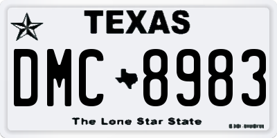 TX license plate DMC8983