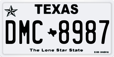 TX license plate DMC8987