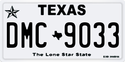 TX license plate DMC9033