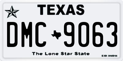 TX license plate DMC9063