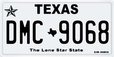 TX license plate DMC9068