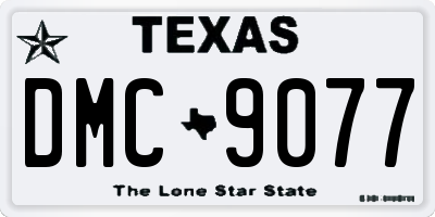 TX license plate DMC9077