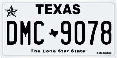 TX license plate DMC9078