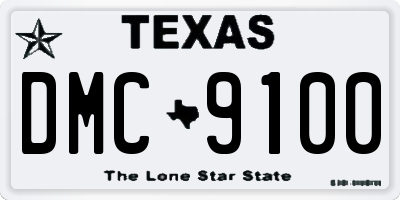 TX license plate DMC9100